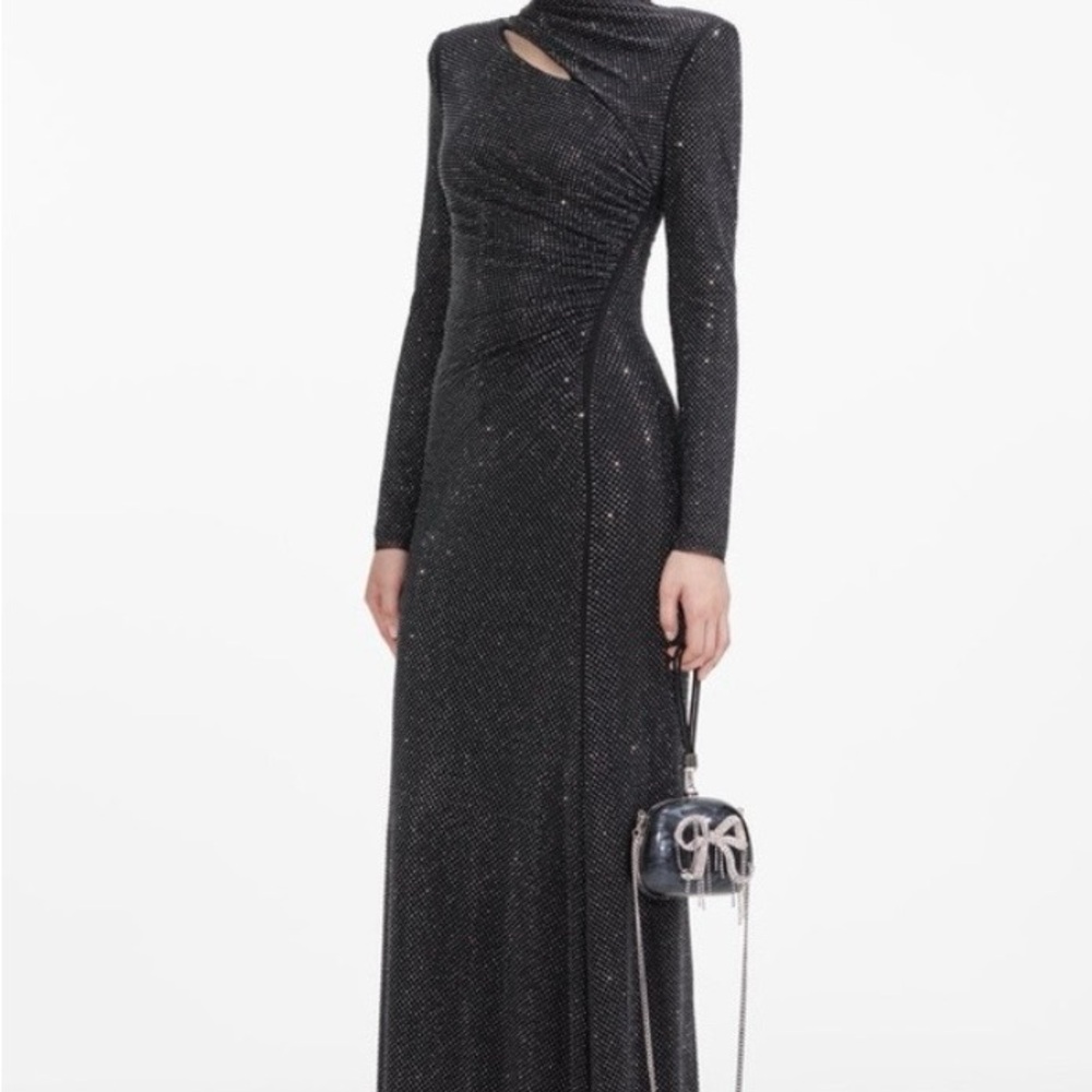 Self Portrait Black Rhinestone Gown